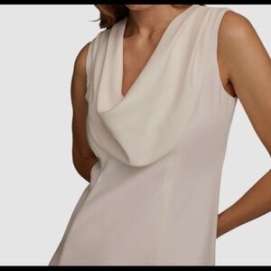 Elegant white  Cowl Neck Sleeveless Dress